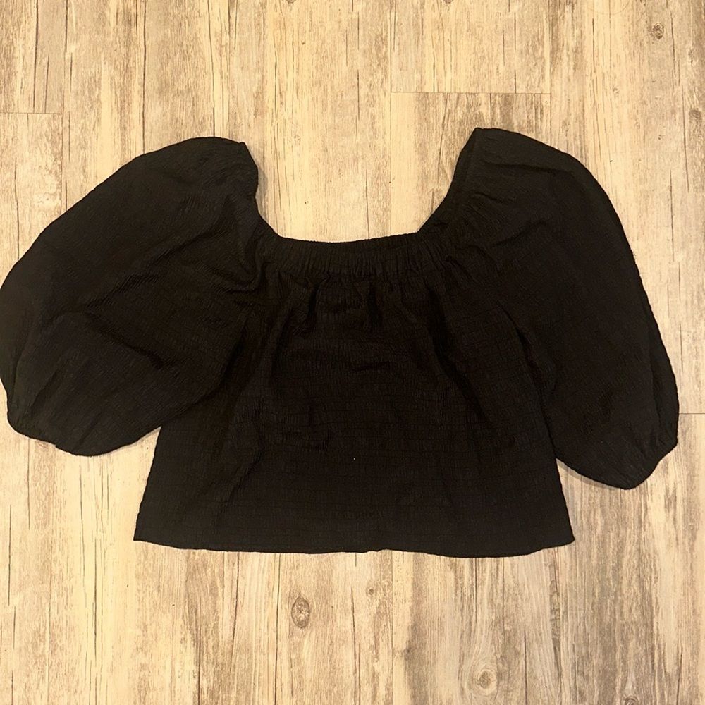 BB Dakota Steve Madden Black Puff Sleeves Sz XS Romantic Fall Winter